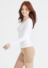 Karlie Long Sleeve Shaping Top - Cotton Seamless from Yummie in White - 4