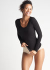 Karlie Long Sleeve Shaping Top - Cotton Seamless from Yummie in Karlie Long Sleeve Shaping Top - Cotton Seamless - 10