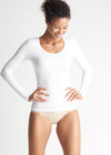 Karlie Long Sleeve Shaping Top - Cotton Seamless from Yummie in Karlie Long Sleeve Shaping Top - Cotton Seamless - 10