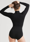 Madelyn Mock Neck Long Sleeve Shaping Bodysuit - Outlast® Seamless from Yummie in Black - 4