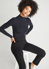 Madelyn Mock Neck Long Sleeve Shaping Bodysuit - Outlast® Seamless from Yummie in Black - 2