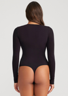 Long Sleeve Shaping Thong Bodysuit - Outlast® Seamless from Yummie in Long Sleeve Shaping Thong Bodysuit - Outlast® Seamless - 13