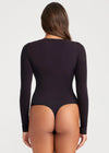 Long Sleeve Shaping Thong Bodysuit - Outlast® Seamless from Yummie in Black - 5