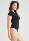 Short Sleeve Shaping Thong Bodysuit - Outlast® Seamless from Yummie in Black - 2