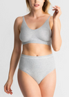 Cotton Seamless Shaping Thong from Yummie in Heather Grey - 10