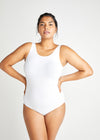 Ruby Shaping Full Back Bodysuit - Cotton Seamless from Yummie in White - 1