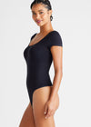 Anette Shaping Thong Bodysuit - Cotton Seamless from Yummie in Black - 7