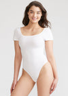 Anette Shaping Thong Bodysuit - Cotton Seamless from Yummie in White - 3