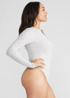 Katrina Henley Long Sleeve Thong Bodysuit - Cotton Rib Seamless from Yummie in Katrina Henley Long Sleeve Thong Bodysuit - Cotton Rib Seamless - 8