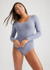 Long Sleeve Shaping Bodysuit - Cotton Seamless from Yummie in Folkstone Grey - 1