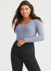 Long Sleeve Shaping Bodysuit - Cotton Seamless from Yummie in Long Sleeve Shaping Bodysuit - Cotton Seamless - 5