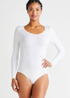 Long Sleeve Shaping Bodysuit - Cotton Seamless from Yummie in White - 1