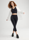 Morgan Seamless Cropped Capri Shaping Legging from Yummie in Black and White Stripe - 1