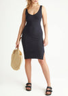 2-Way Smoothing Dress with Side Slits from Yummie in Black - 4