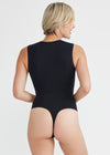 Isabel High Neck Sleeveless Thong Back Bodysuit - Outlast® Seamless from Yummie in Black - 6