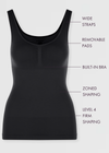 Sadie Shaping Tank w/ Removable Pads from Yummie in Black - 2