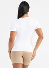 Holly Short Sleeve Shapewear Tee - Cotton Seamless from Yummie in White - 5