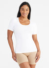 Holly Short Sleeve Shapewear Tee - Cotton Seamless from Yummie in White - 1