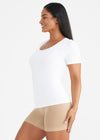 Holly Short Sleeve Shapewear Tee - Cotton Seamless from Yummie in White - 4