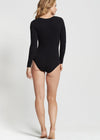 Long Sleeve Shaping Bodysuit - Cotton Seamless from Yummie in Long Sleeve Shaping Bodysuit - Cotton Seamless - 12