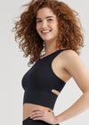 Kelly High-Neck Longline Bra Top - Seamless from Yummie in Black - 4