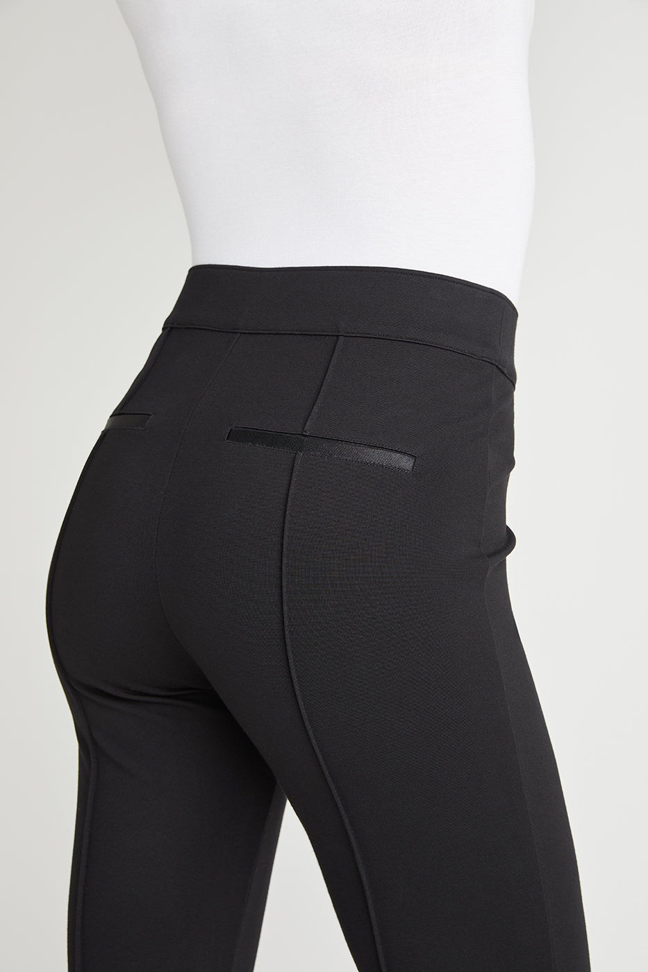 Ponte Slim Straight Leg Pant in Black | yummie