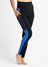 Rachel Shaping Legging with Mesh Pockets - Cotton Stretch from Yummie in Black/True Sapphire Stripe - 3