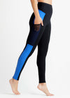 Rachel Shaping Legging with Mesh Pockets - Cotton Stretch from Yummie in Black/True Sapphire Stripe - 2