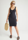 2-Way Smoothing Dress with Side Slits from Yummie in Black - 3